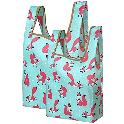 allydrew JoliBag Nylon Reusable Grocery Bag, 2 Pack, Cute Creatures