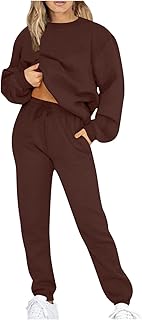DDAPJ pyju Women's Plus Size Tracksuit Set Solid Color Long Sleeve Pullover Sweatshirt Jogger Pants Warm Fleece Sweatsuit