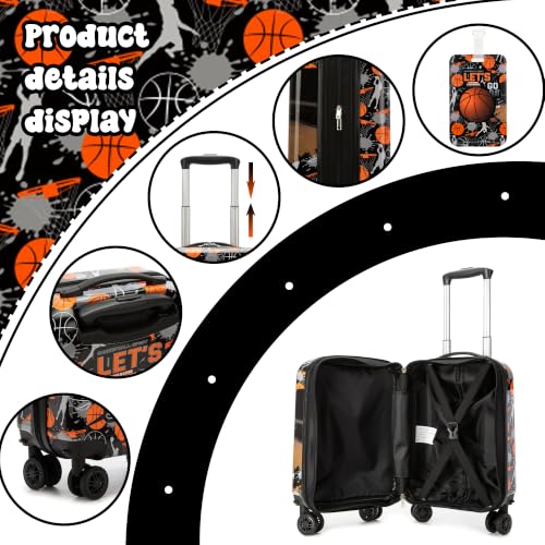 Image of Kid's Luggage Set 5 Piece Suitcase Set 16 inch Hardside Luggage with Spinner Wheels Boys Carry on Luggage Travel Rolling Luggage Airline Approved
