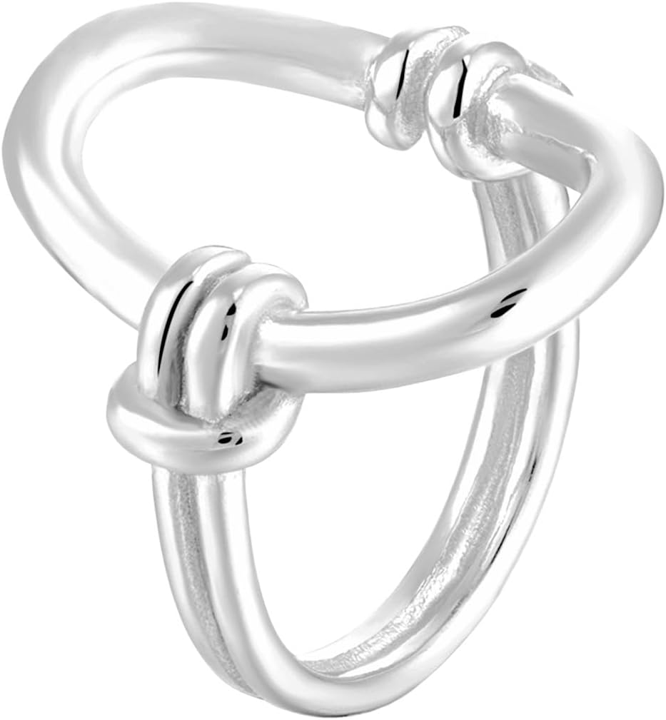 Jewelers Stainless Steel Oval Shaped Open Karma Style Promise Anniversary Statement Wrap Ring
