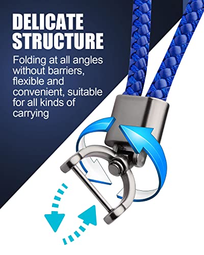 Car Keychain Key Chain Keyring - Tpu Leather Family Premium Durable Present Gift For Man And Woman Fit All Cars Blue #TOP3