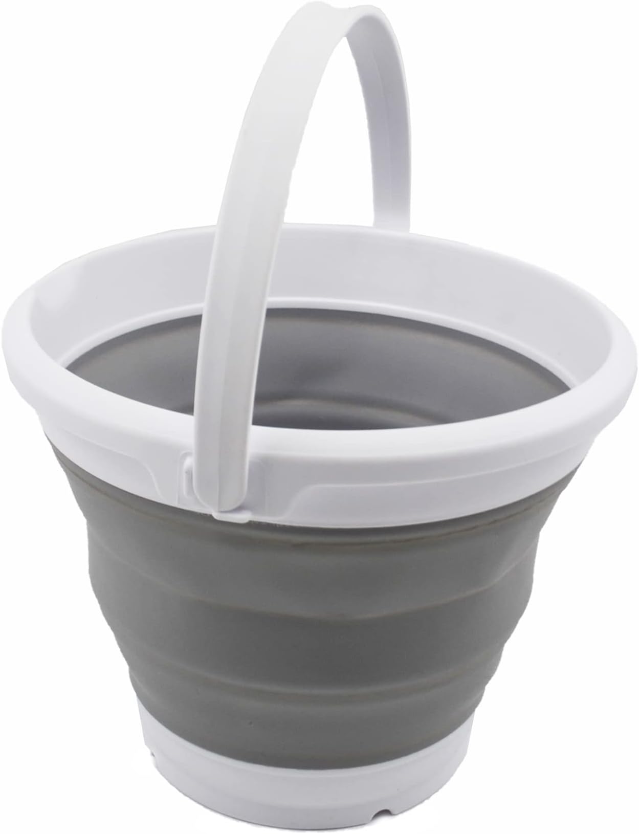 Collapsible Bucket (White/Grey, 5.5L - Round)