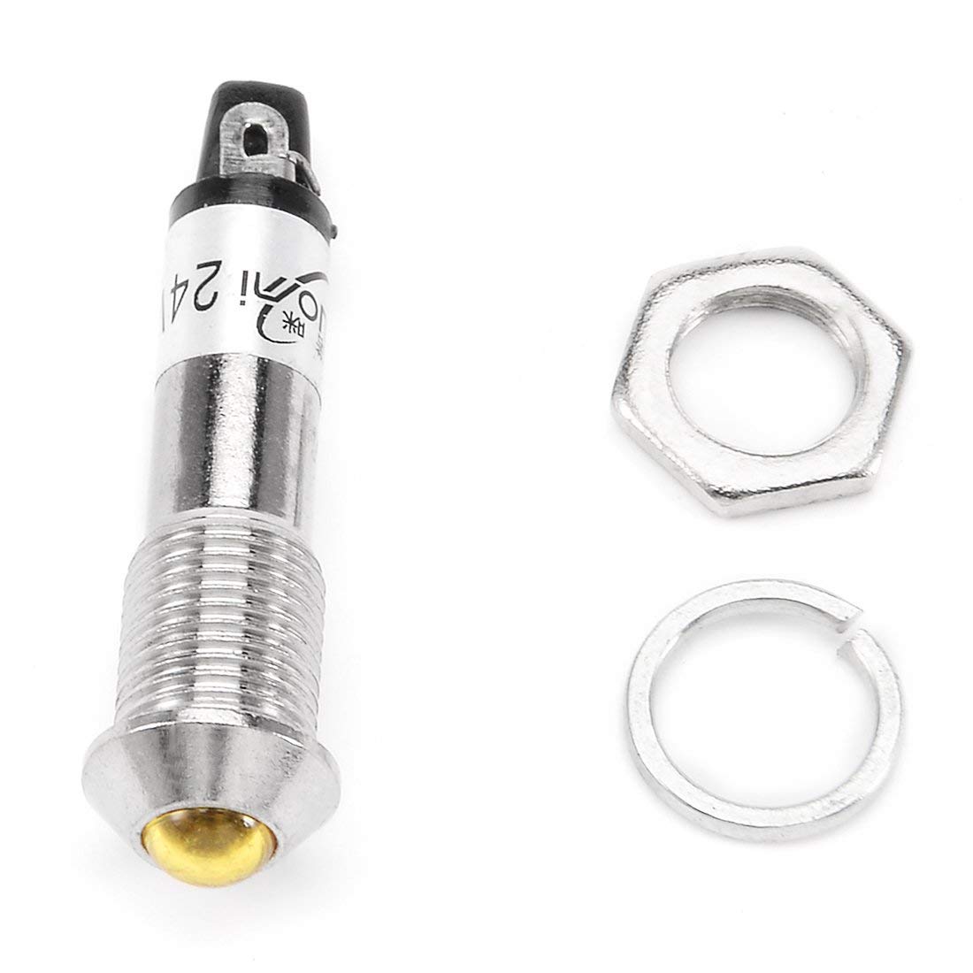 KTM Healthcare® DC 24V 8mm Thread Dia Push-in Mount Head Yellow LED Signal Indicator Light-image-39