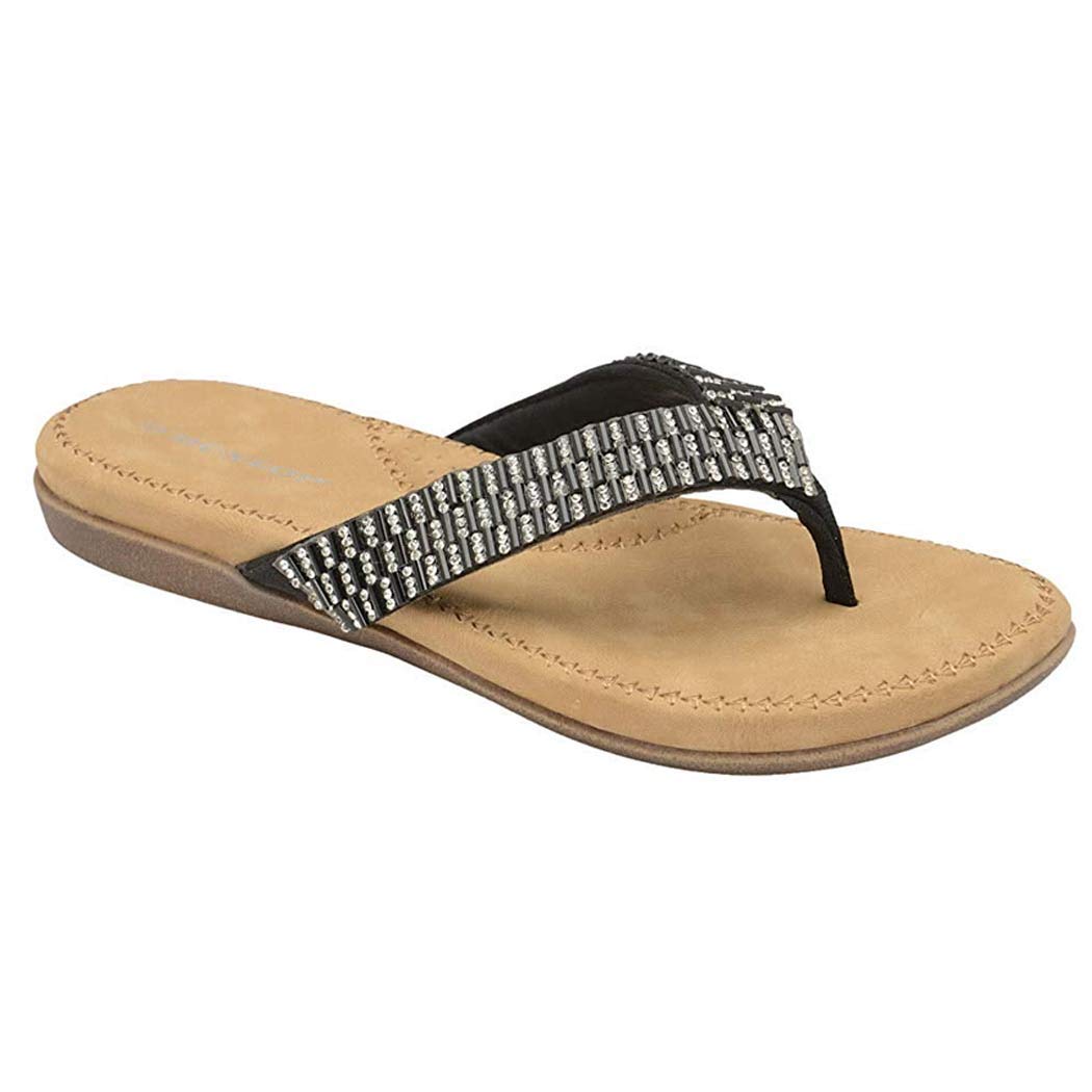 Dunlop Flip Flops Toe Post Slip On Sandals Flat Cushioned