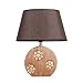 Produktbild Giow Leinen Tischlampe Imitation Holzmaserung Keramik Tischlampe Moderne Persönlichkeit Schlafzimmer Nachttischlampe Nordischen Einfachen Stil Arbeitszimmer Schlafzimmer Büro Schreibtisch Light \