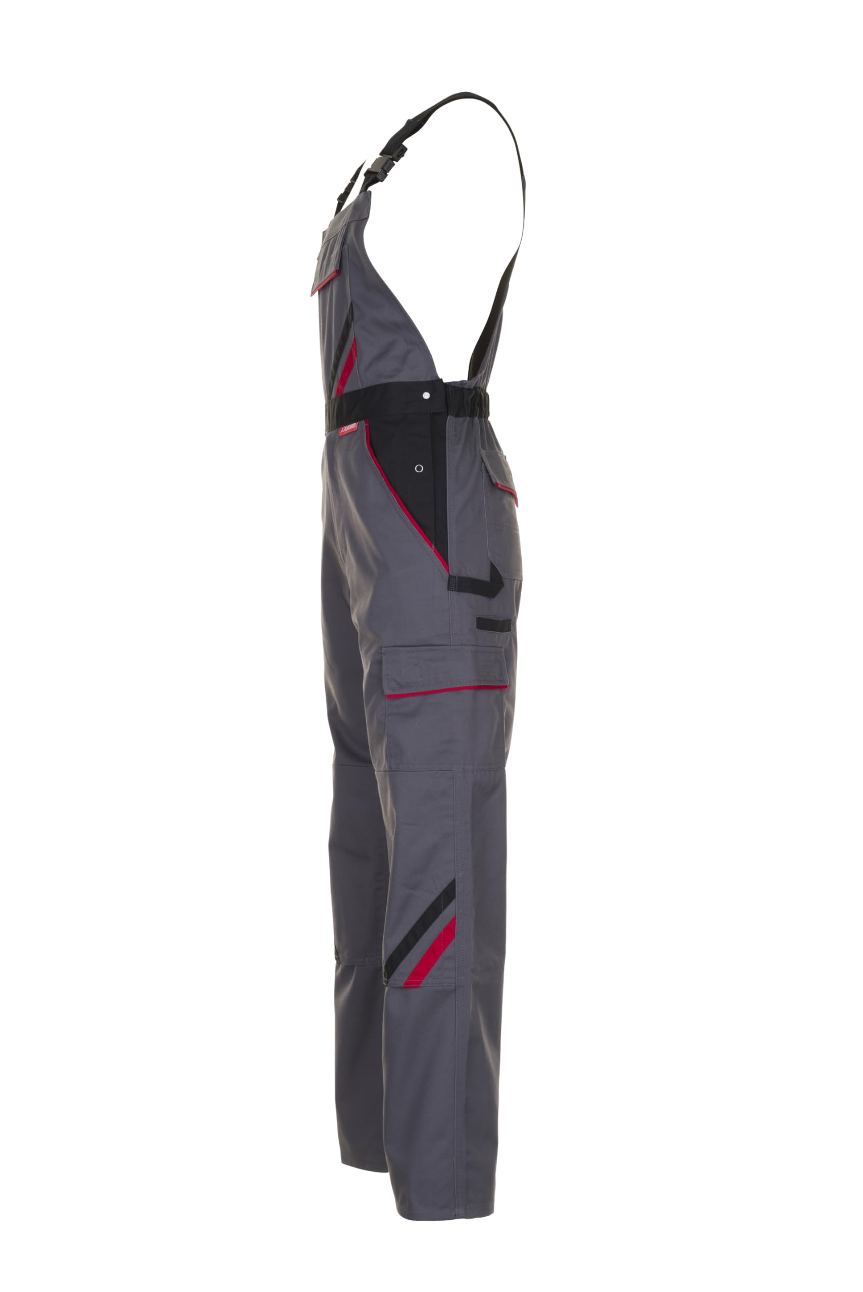 Planam Latzhose Highline Mg Peto «Highline», talla 56 en pizarra/negro/rojo Unisex adulto