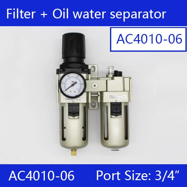 AC4010-06 AW4000-06 + AL4000-06 Air Filter Regulator Lubricator Combination F.R.L 1/2'' bsp Two Union Pneumatic