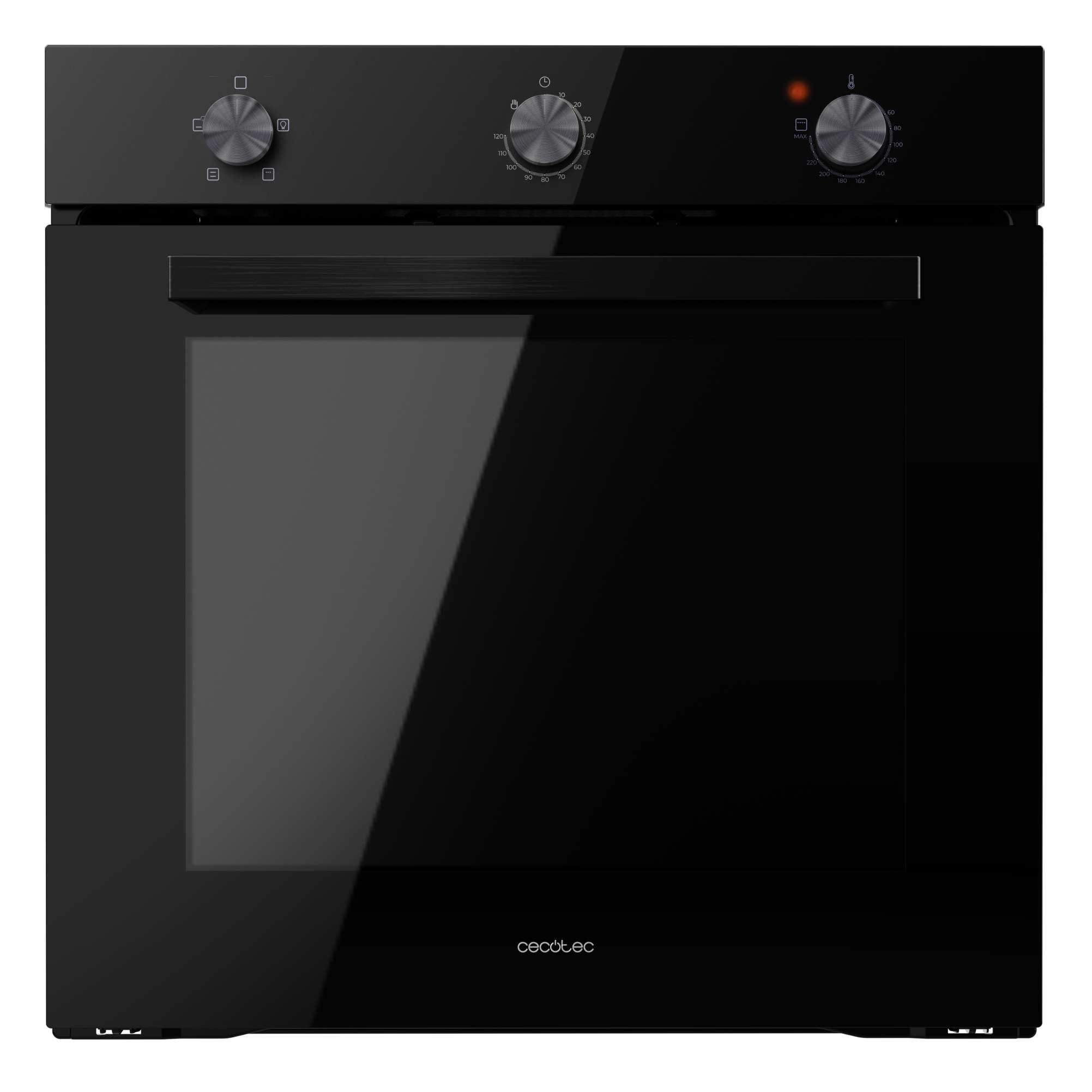 Cecotec Horno Integrable Bolero Hexa C136000 Glass Black Time A. 2800 W, 77 L de capacidad, 4 funciones, Timer, Limpieza de Vapor, Cocción de Vapor., Clase Energética A, Luz interior