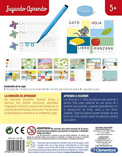 Clementoni -55308 - Learning to Write - Educational Game Ages 5 and Up, Multicoloured, Small - Image 2