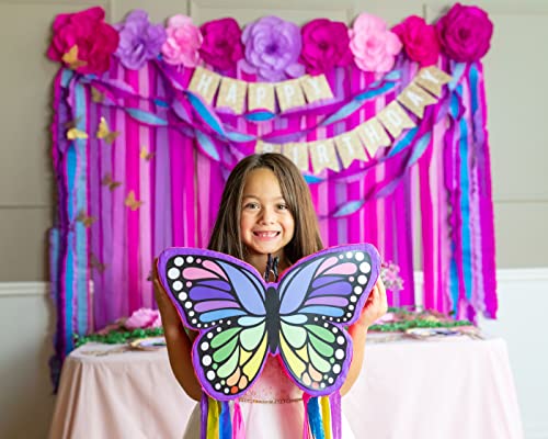 Riles & Bash Rainbow Butterfly Pinata With Colorful Streamers For Butterfly Birthday Decorations, Rainbow Birthday, Tea Party, Fairy Birthday, Or Enchanted Party - Fiesta Pinata, Fiesta Party Decorations, Party Supplies, Birthday Decorations Butterfly Birthday #TOP3