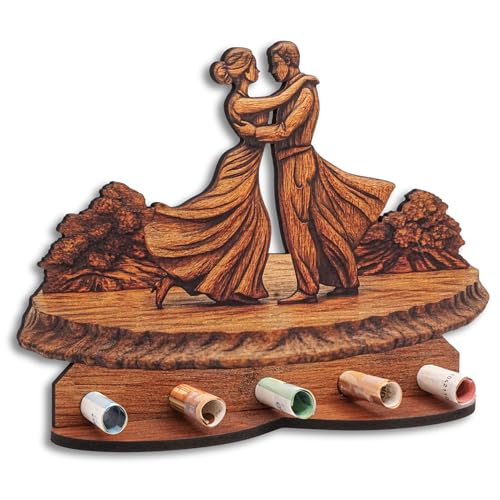 DRO Design - DRO Design Geldgeschenke, Geschenkverpackung Holz-Optik Tanzen Motiv – Bargeldgeschenk, Geldpräsent, Kreatives Geldgeschenk, Geburtstag, Hochzeit, Weihnachten