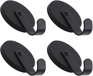 HIZEFSOO 4 Pcs Magnetic Wreath Hanger Magnetic Hooks Front Door Wreath Hanger for Metal Door Refrigerator Christmas Wreaths Party Decoration Magnetism Holds Up to 17LB Strong (Black Model A)