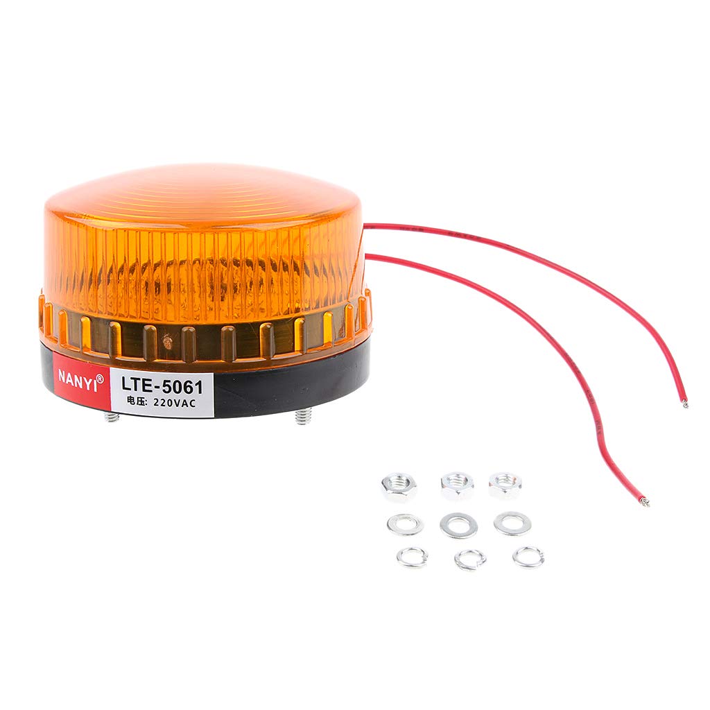 B Baosity 220V Gyrophare Balise de Signalisation Lumineuse LED Lampe d'Avertissement Clignotant Eclairage d'urgence Voiture 72mm