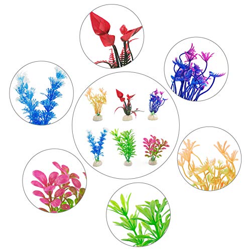 Janemo Fish Tank Decorations,Artificial Aquarium Plants,Used For Household Or Office Aquarium Simulation Plastic Hydroponic Plants (6 Color) #TOP2
