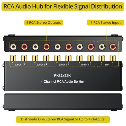 PROZOR Distributore Audio RCA Passivo Splitter Stereo 1...