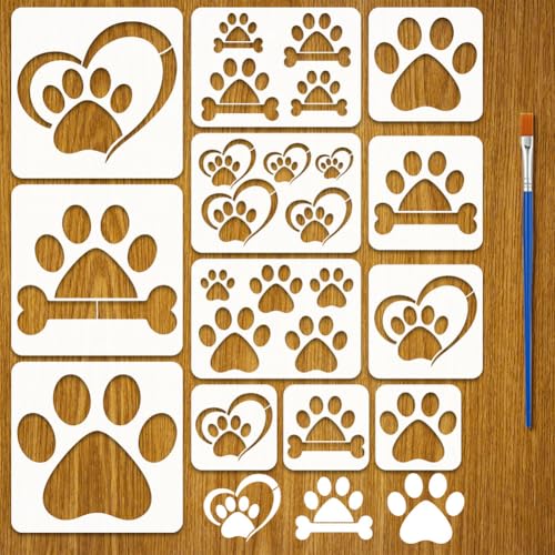 Pochoirs empreintes de pattes de chat pour décoration murale DIY - 2