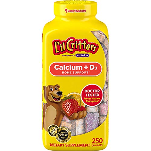 Kids Vitamin Calcium Gummy Bears with Vitamin D 3 Chewable Supplement and Multivitamin for Children