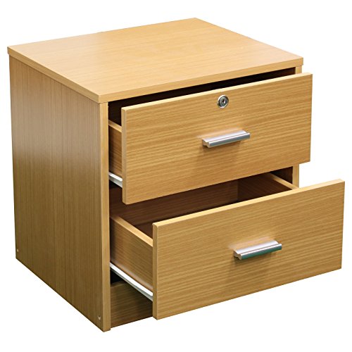 Comodino con 2 cassetti per camera da letto, con