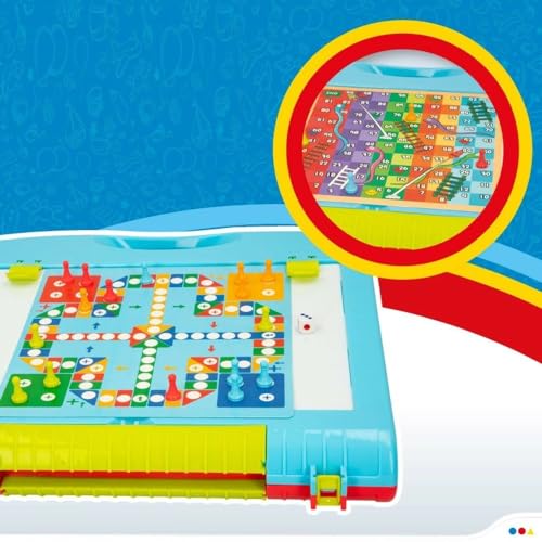 Image of PLUSPOINT Art Board Drawing & Learning Board for Kids 2 in 1 Drawing Doodle Slate for Kids Erasable Chalk Board Doodle Pad Helps Write & Sketch with Games,Travel Friendly kit for Boys and Girls 3+