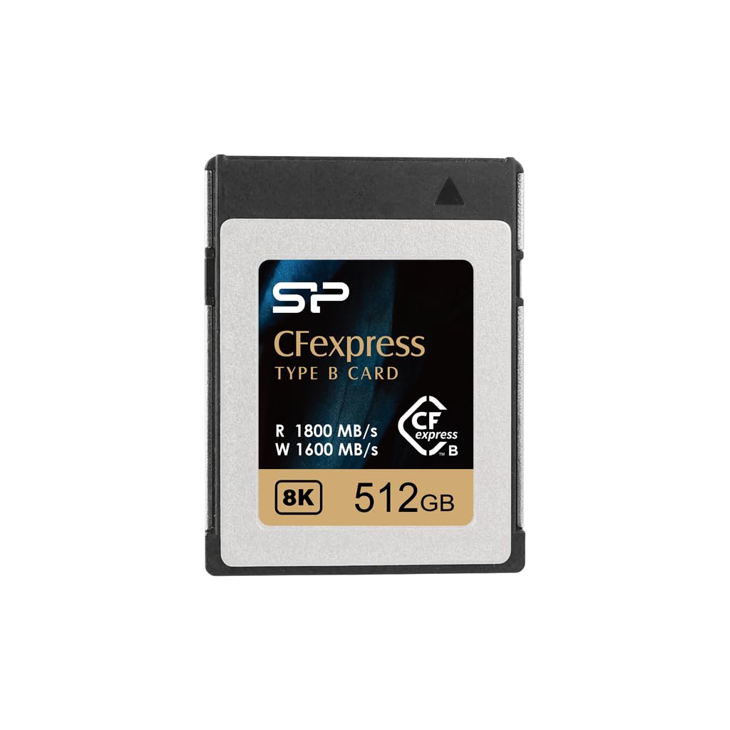 Silicon Power 512GB CFexpress Type B Memory Card, Up to 1800MB/s Read, Min Sustained Write: 820MB/s, SP512GBCFEB21V10