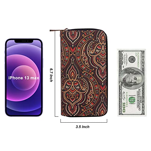 Image of Cellphone Wallet for Women Dual Zipper Long Purse with Removable Wristlet