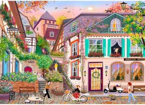 HUADADA Puzzle 1000 Teile-Puzzle 1000 Teile Erwachsene, Klassische Puzzle Geschenk-Eine ruhige Stadt