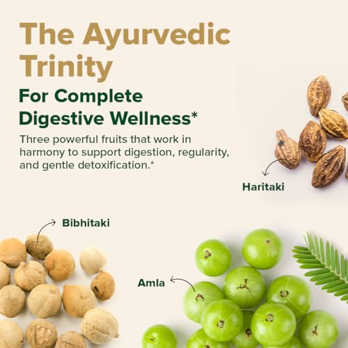 Image of VAHDAM Triphala Capsules 1100mg | Natural Supplement with Amla, Haritaki & Bibhitaki | Supports Gut Health, Digestion & Colon Cleanse | 60 Veg Caps