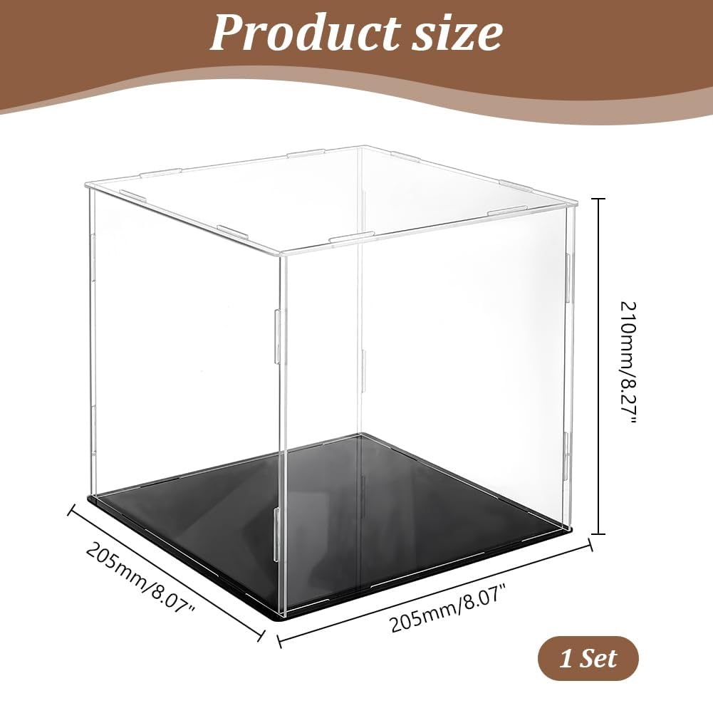 Akrylowe pudełka ekspozycyjne do przedmiotów kolekcjonerskich, przezroczyste, akrylowe pudełko, pyłoszczelne, ochronne, szklane etui do ekspozycji, figurki lalki, 2 mm, 10, 15, 20, 30, 35, 40