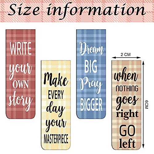 60 Pieces Inspirational Magnetic Bookmarks Motivational Bookmarks Magnetic Page Markers Assorted Magnet Page Clips For Students Teachers School Home Office Supplies (Simple Style) #TOP1