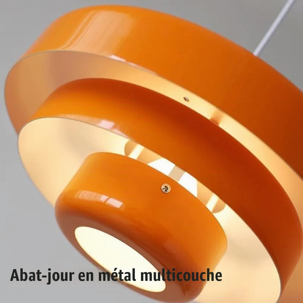 Orange, Luminaires De Plafond, Abat-Jour De Suspension Creative Multilayer Iron Art, Lustre De Style Industriel Nordique, Suspension De Décoration De Salon De Bureau