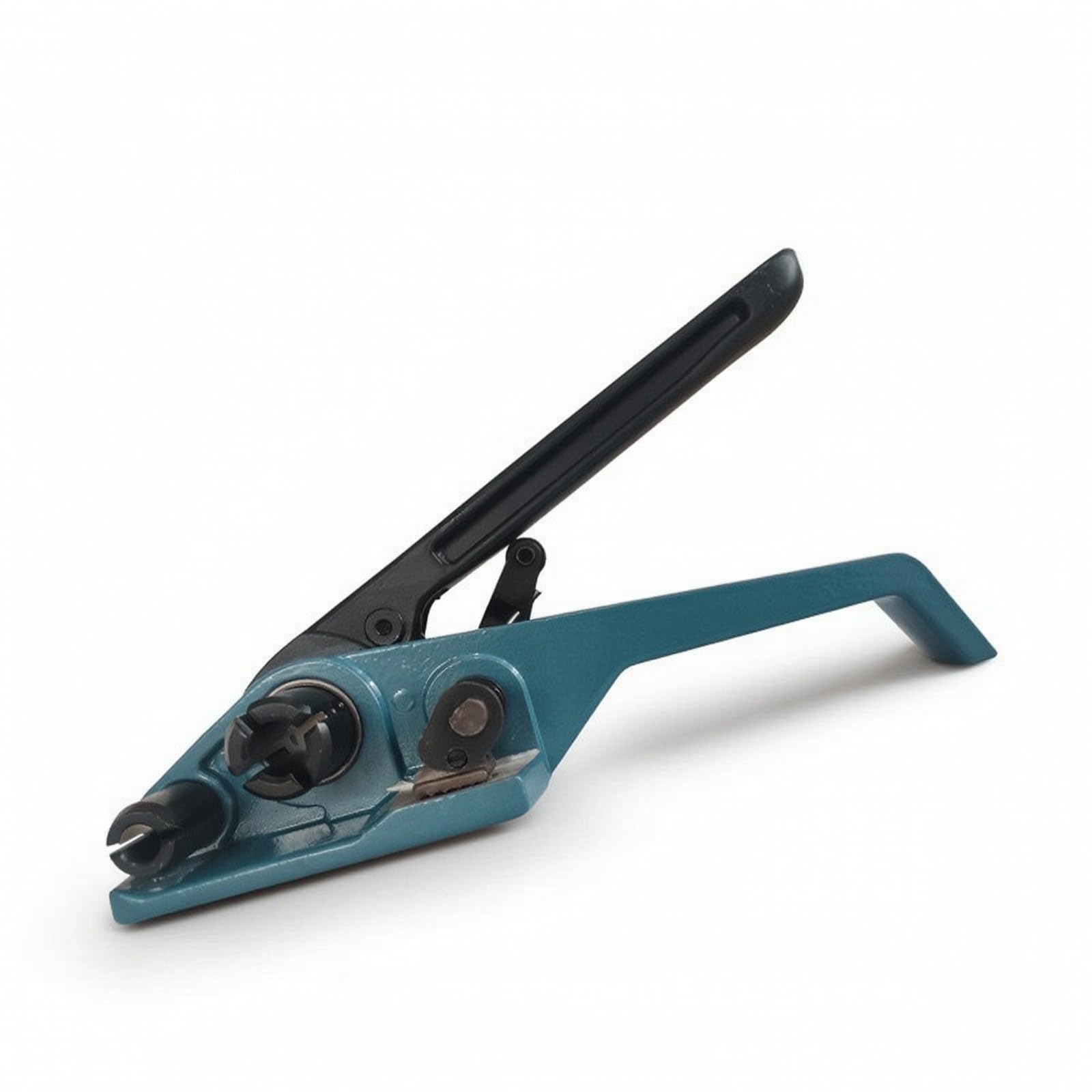 Machine de Cerclage Manuelle Tendeur Outil de Cerclage Tendeur à Main Coupe Intégrée en Acier Carbone Haute Résistance Corps Métallique Compact, Fibre 25