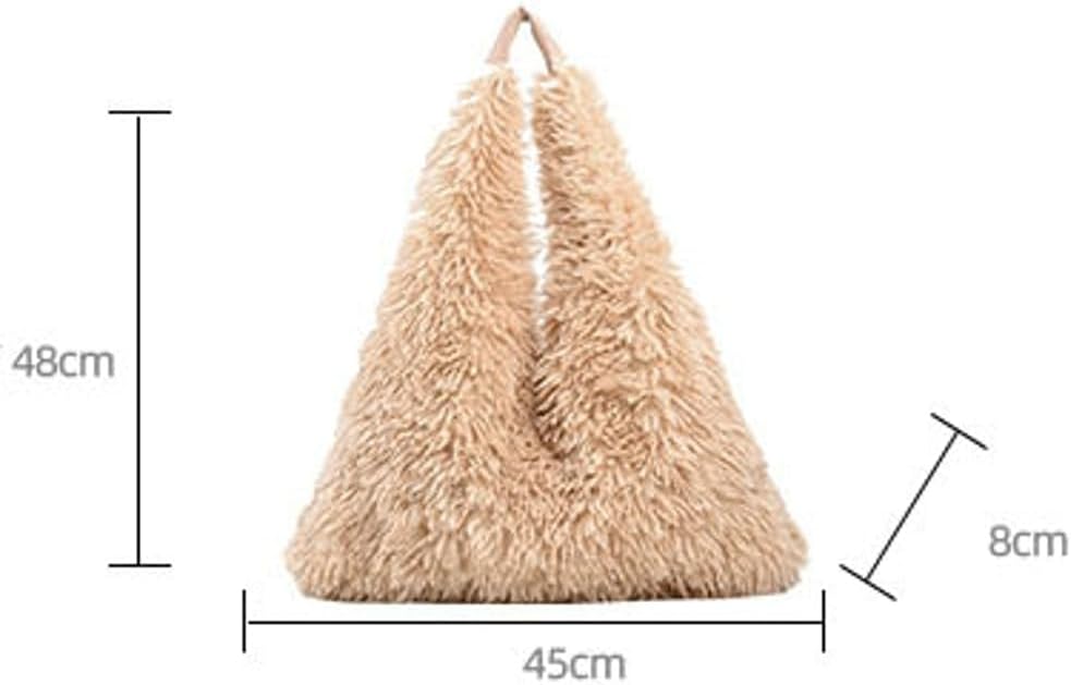 Cute Plush Tote Bag for Women Large Capacity Y2K Fluffy Shoulder Bag Stylish Underarm Purse Fall Winter Handbag 2024