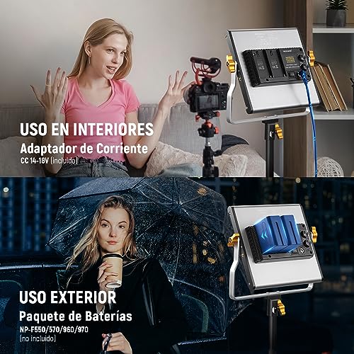 Panel LED bicolor 3200-5600K Neewer con soporte en U de aluminio 4
