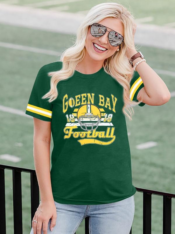 Football Shirts for Women Game Day Tshirt Football Team Fans Gift Tees Sport Season Short Sleeve Tops - Image 4
