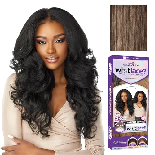 Image of Sensationnel What Lace 13X6 Wigs - Latisha Lacefrontal Hand Tied Glueless Synthetic With Natural Density Preplucked Hairline (FLAMBOYAGEMOCHA)