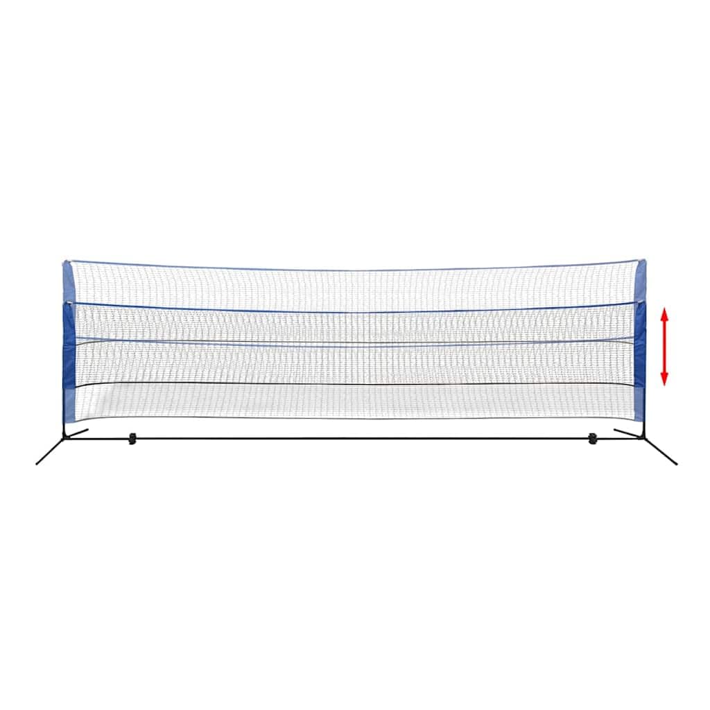 Set di reti da badminton con palloni, rete sportiva larga 500 cm per badminton, pallavolo e tennis, regolabile in altezza per giardino e spiaggia