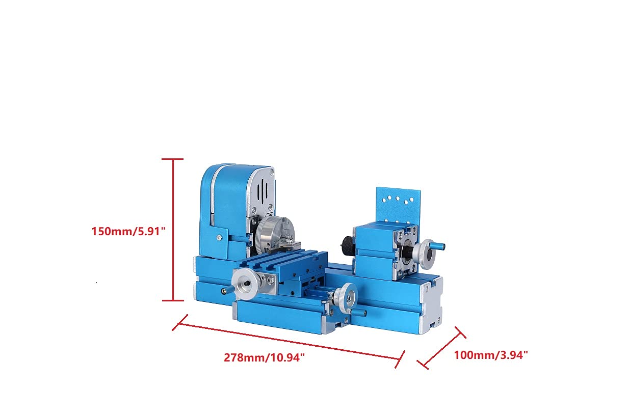 Mini máquina de torno micro motorizada, herramienta de bricolaje para metal y carpintería, modelismo de afición para aula técnica general de escuela, equipo de sala de actividades de ciencia y