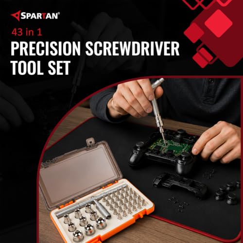 Image of Spartan 43 in 1 Precision Screwdriver Tool Set | Multi-Purpose Magnetic Repair Kit with Storage Case & Assorted Bits for Mobile, Laptop, Watch, Camera, Electronics & DIY Use