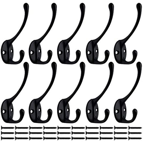 Mokife - Ganchos para colgar en la pared, 10 negros, rústicos Cover