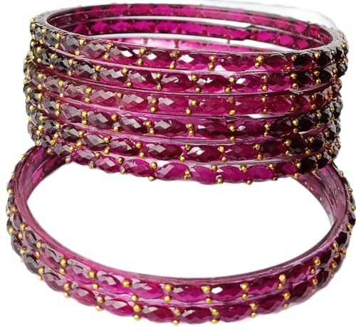 Image of JPS Plain and Glossy Finished Raindrop Glass Bangles Set for Women & Girls | Traditional Ethnic Chudi for Wedding, Party & Regular- Set of 12 Pcs of One Colour | Wedding Special
