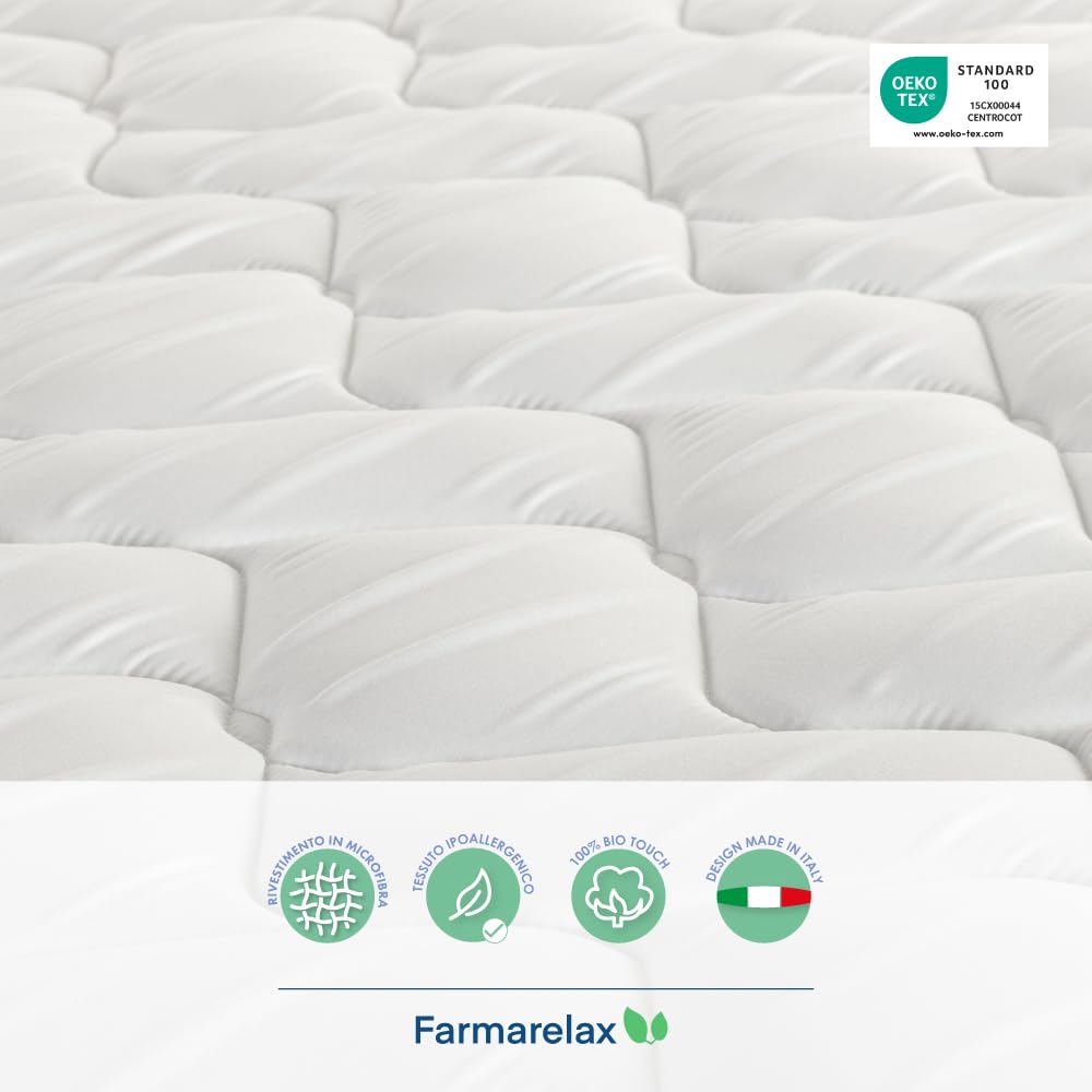 Farmarelax - Materasso singolo 80x190, Altezza 16 cm, Waterfoam, Made in Italy, Ortopedico, Indeformabile, Anallergico, Antibatterico, Antiacaro e Traspirante, Modello: Ecoroyal