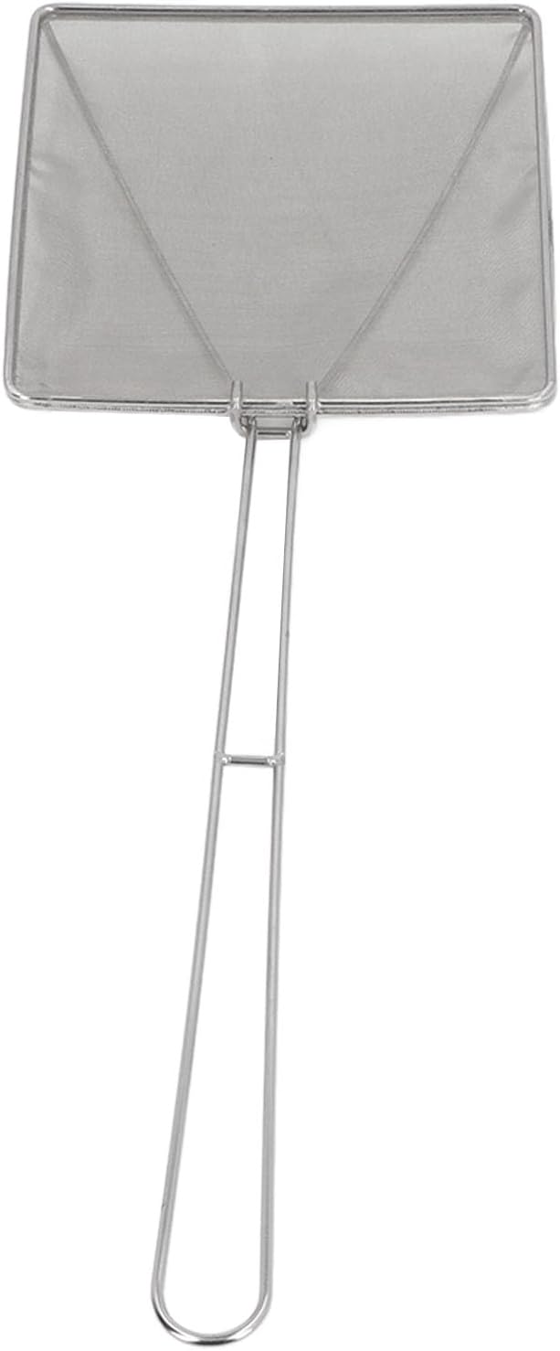 304 Stainless Steel Square Fine Mesh Oil Shovel Strainer for Cooking Frying Oil, Efficient and Versatile Kitchen Tool for Home Chef and Restaurant, Rust