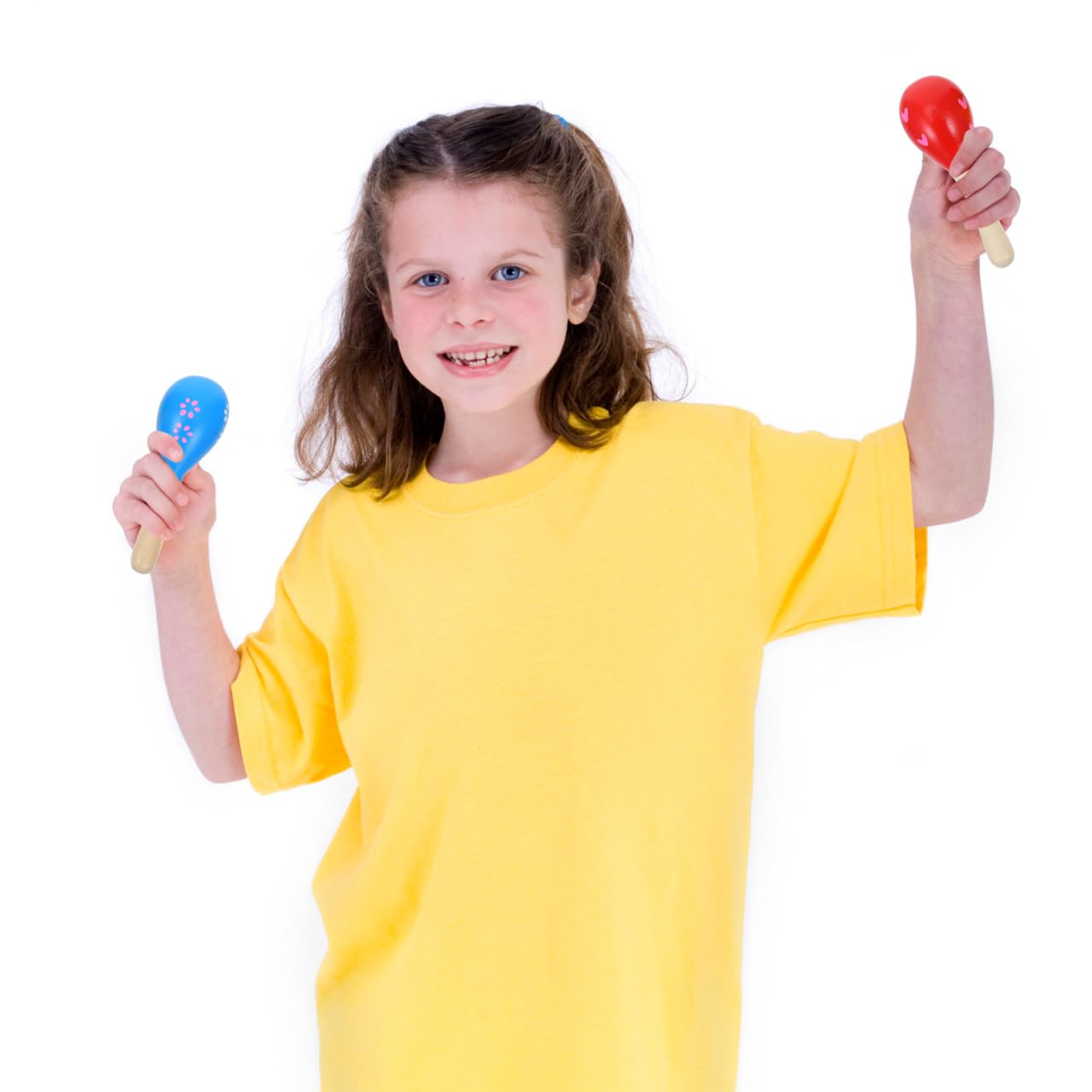 Maracas for Kids Baby Wooden Rattle Musical Toys Wooden Maracas Rattles Musical Educational Toys ( Random Color Pattern )