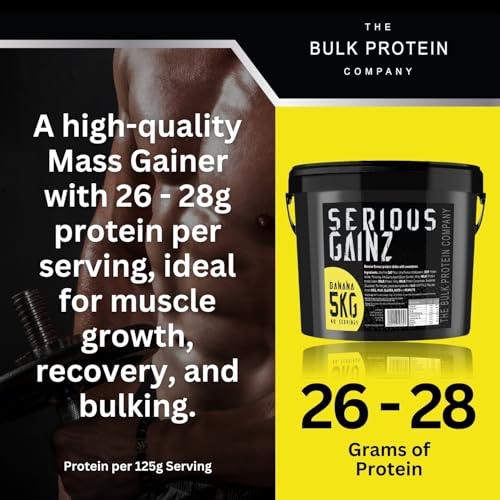 The Bulk Protein Company - Serious Gainz – Mass Gainer Protein Powder – Banana 5kg, B142-BA - Image 4