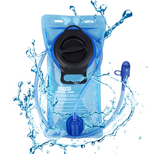 TRIWONDER Poche Hydratation 1,5L 2L 3L Réservoir d'eau Souple Poche à Eau Vessie d'eau pour Sac Hydratation Running Randonnée Vélo (A - Bleu - 2L (PEVA))