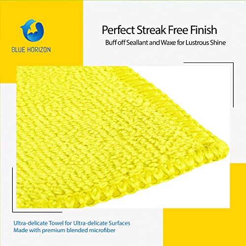 Blue Horizon Microfiber Cleaning Towels, 36-Pack, Ultra Soft Plush Washcloth, Professional Grade Premium Microfiber Detailing Cleaning Cloths, Car, Household And Commercial (Yellow, 16" X 16") #TOP7