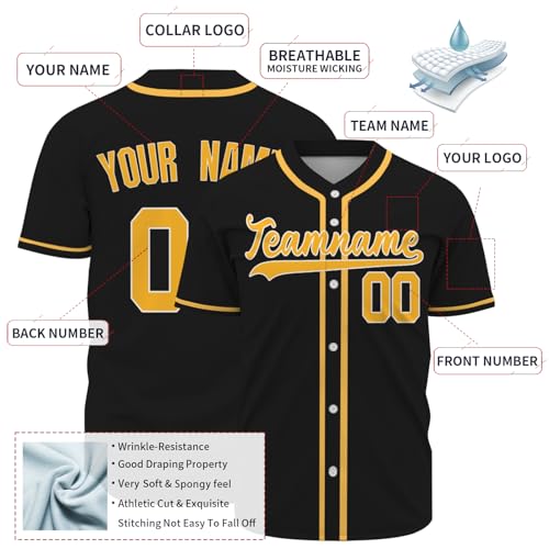 Custom Baseball Jersey, Personalized Baseball Button Down Shirt, Custom Sports Jersey, Jersey Men for Men Women Boy miniatura 4
