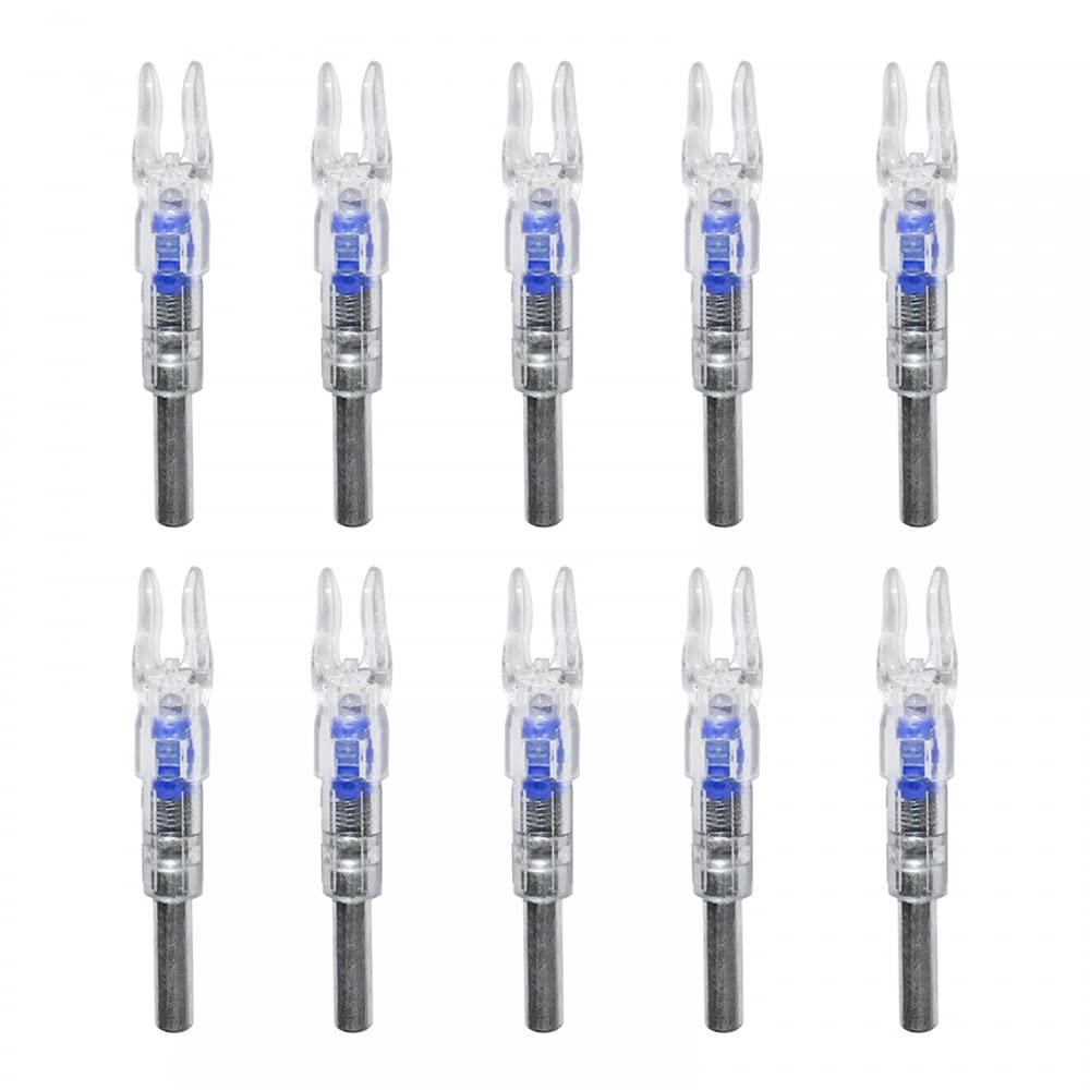DONGKER 10pcs Archery Bow Nock,LED Nock Automatically Lighted Nock 6.2mm LED Glowing Arrow Nock Tail for Hunting Shooting