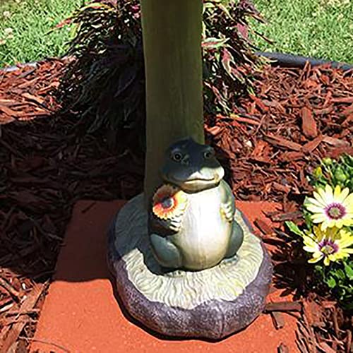 Gbsell Frog Beautiful Sunflower Bird Bath Brown Pedestal Handmade,Wild Animals Statue Pedestal Bird Bath Courtyard Decoration,Bird Baths For Outdoors,Squirrel Ornaments (Yellow) #TOP6