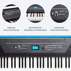 Alesis Recital PRO – Piano Numérique avec Un Clavier de 88 Touches à Mécanique de Marteau, 12 Voix Premium & Support… - Les Beatles, Paul McCartney, John Lennon, RIngo Starr, George Harrison Alesis Recital PRO - Piano Numérique avec Un Clavier de 88 Touches à Mécanique de Marteau, 12 Voix Premium & Support… – Image 3